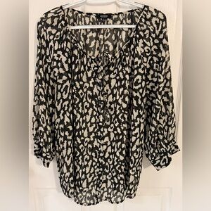 Premise Black and White Animal Print Blouse